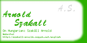 arnold szakall business card